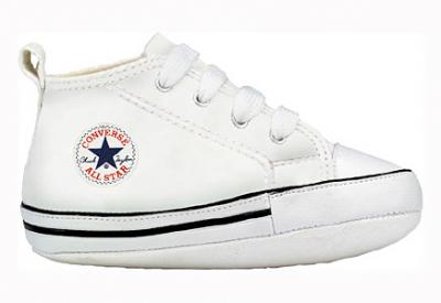 Infants Converse First Star Soft Sole White Leather :