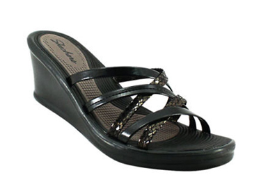 Skechers Womens Rumblers Kitty Black Wedge Thong Sandal 37152BLK ...