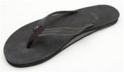 Rainbow Sandals Women's Single Layer Leather Narrow Strap Premier Black
