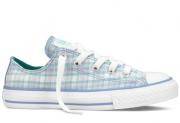 Converse Chuck Taylor All Star Lo Top Juniors Baby Blue Plaid 630366F