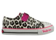 Skechers Girls Twinkle Toes Shuffles Lil Wild Leopard Print 10281N/WBHP