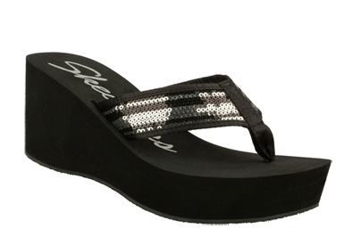 skechers platform flip flops