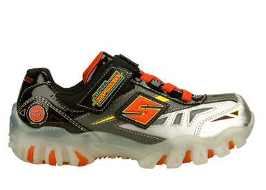 Skechers Boys Hot Halt Black/Silver/Red 90471L/BKSR : American Athletics