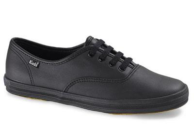 black leather keds women's