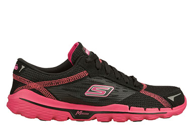 Skechers Womens Go Run 2 Black/Hot Pink 13555/BKHP : American Athletics