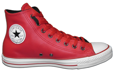 all red leather converse high tops