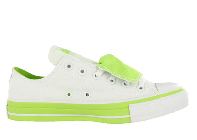chikane Skibform uhyre Converse Chuck Taylor All Star Lo Top Double Tongue White/Green 111631F :  American Athletics