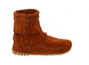 Minnetonka Women's Double-Fringe Side-Zip Boot Brown 692/BRN