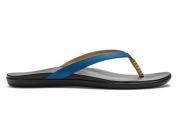 OluKai Women's Ho'opio Leather Sandal Legion Blue/Black